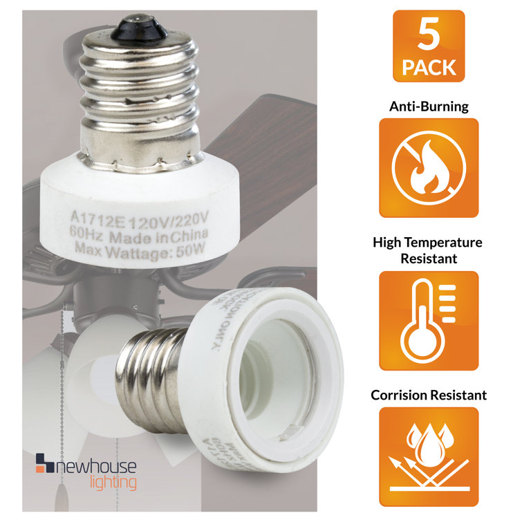 Newhouse Lighting Intermediate to Candelabra Light Bulb Socket Adapter